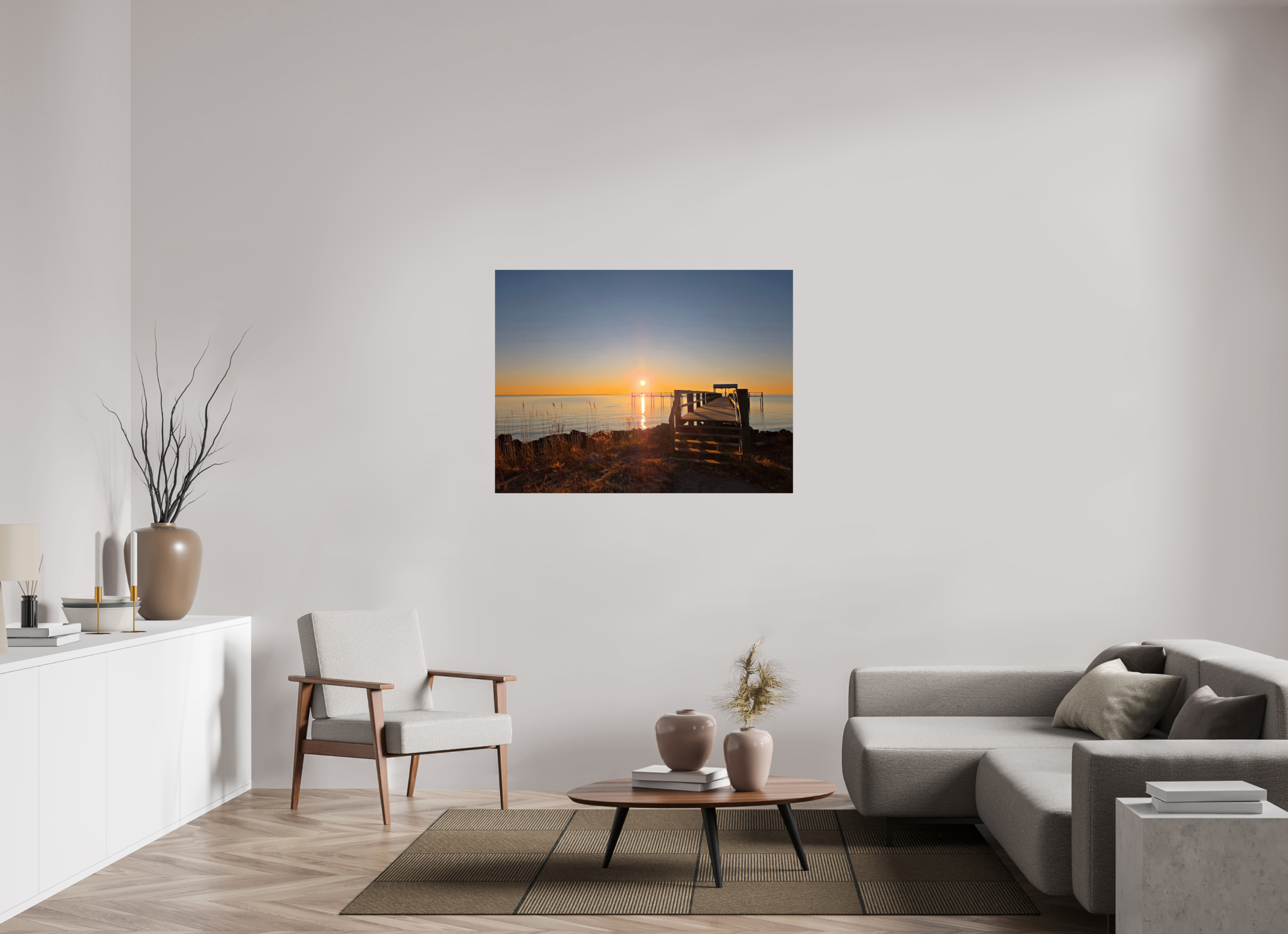 48 x 36″, Photo Print On Fuji Crystal DP II Another Pier Sunrise on the Bay