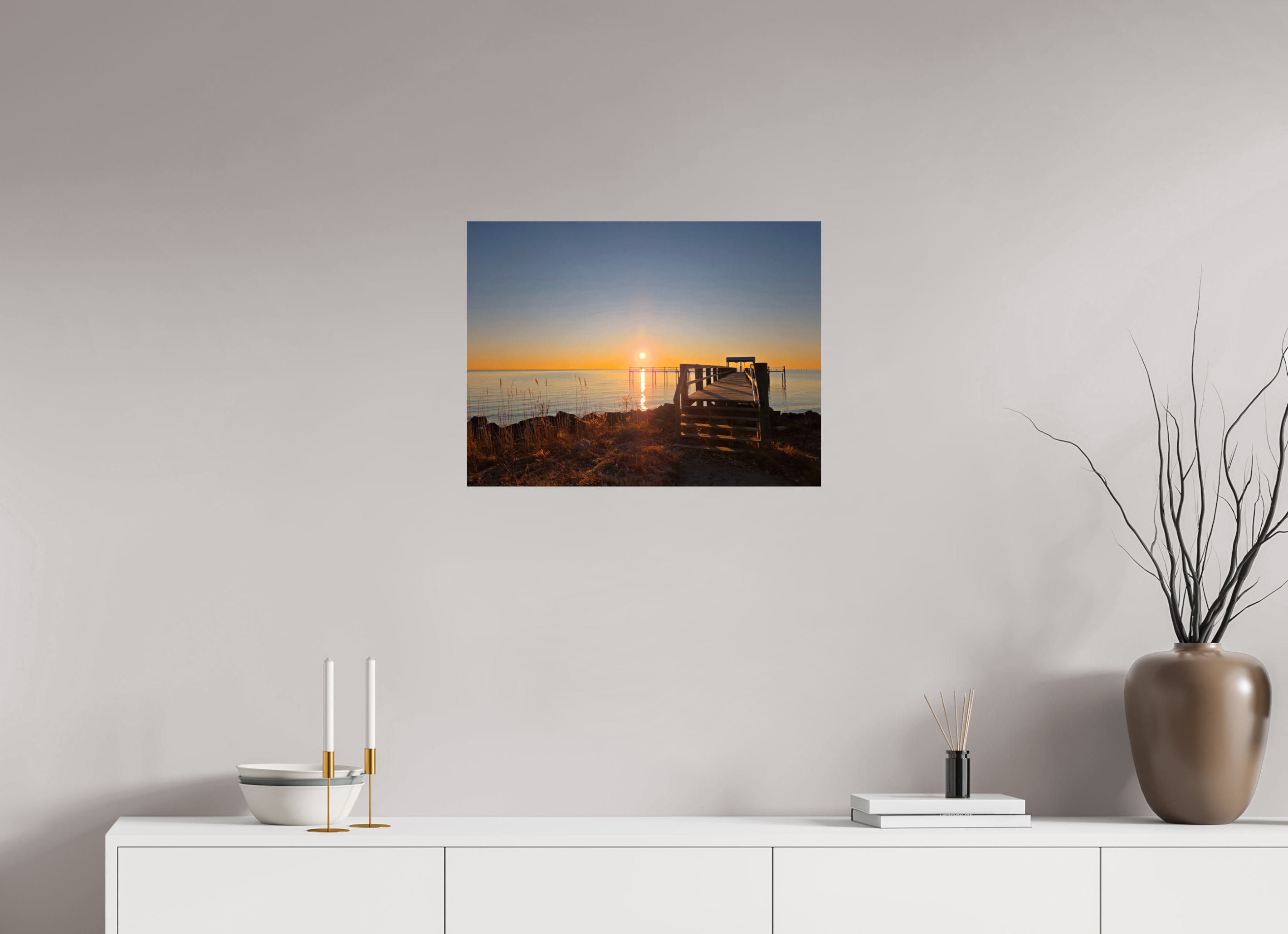 24 x 18″, Photo Print On Fuji Crystal DP II Another Pier Sunrise on the Bay