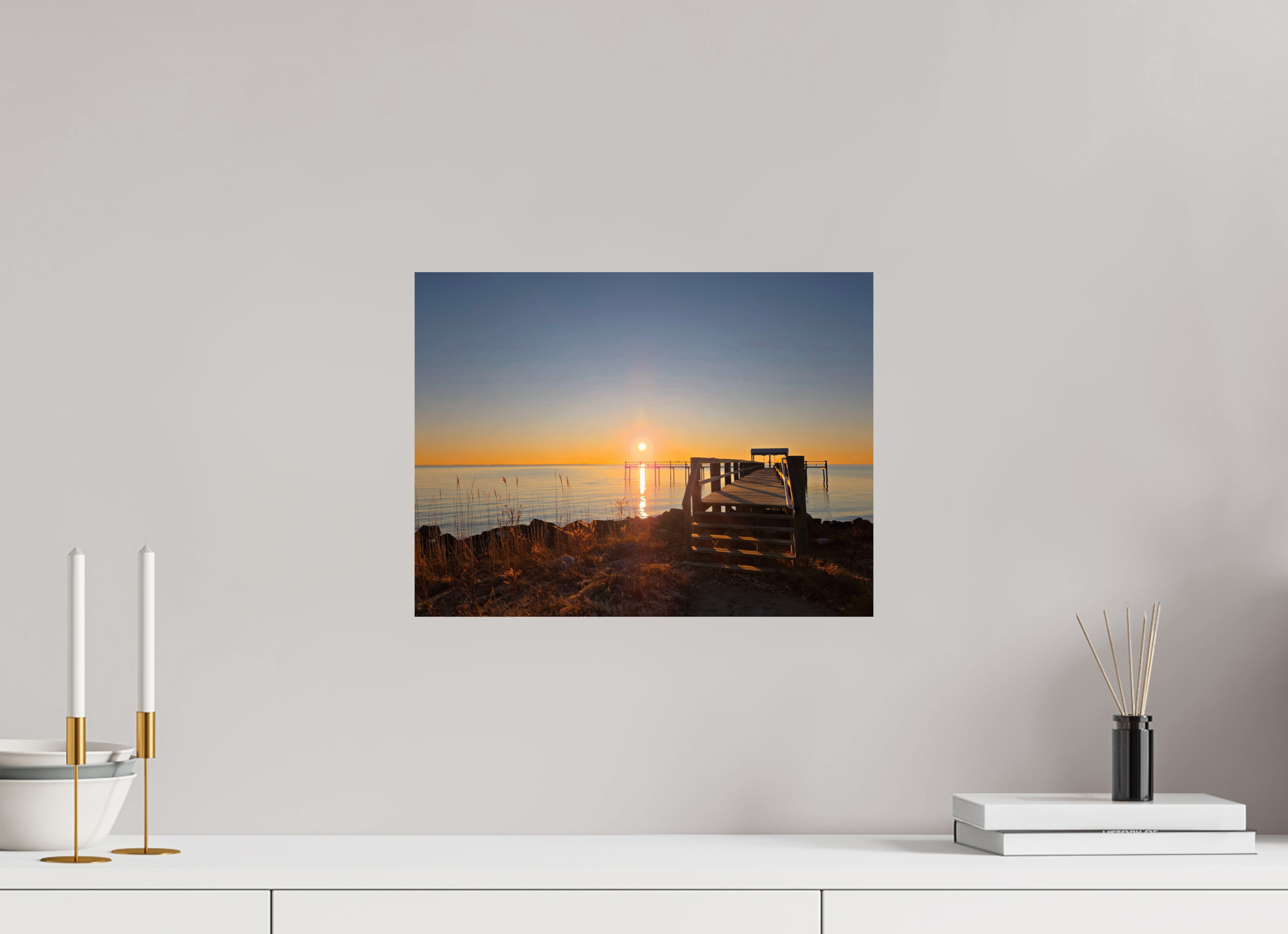 16 x 12″, Photo Print On Fuji Crystal DP II Another Pier Sunrise on the Bay