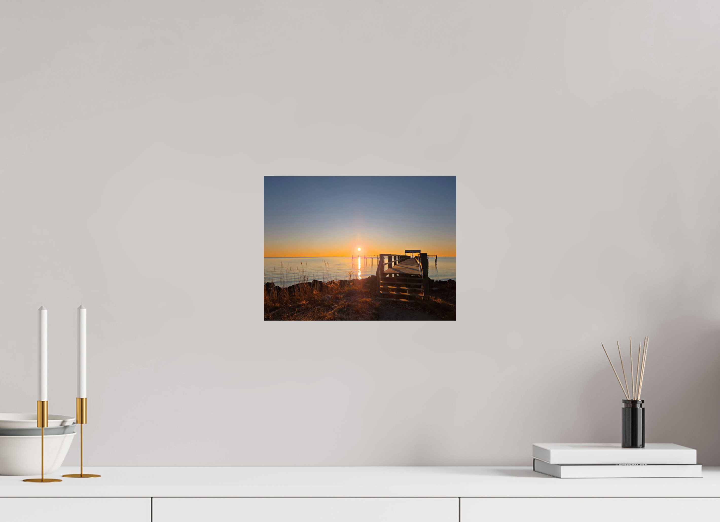 12 x 9″, Photo Print On Fuji Crystal DP II Another Pier Sunrise on the Bay